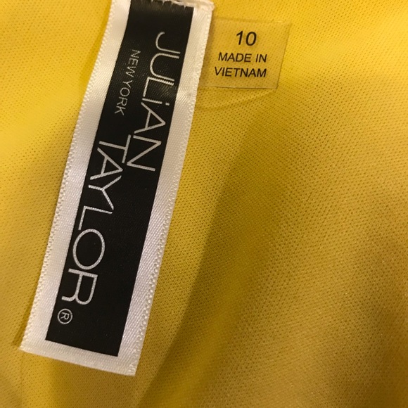 Yellow Lace Dress with Short Flowing Sleeves - Picture 4 of 6